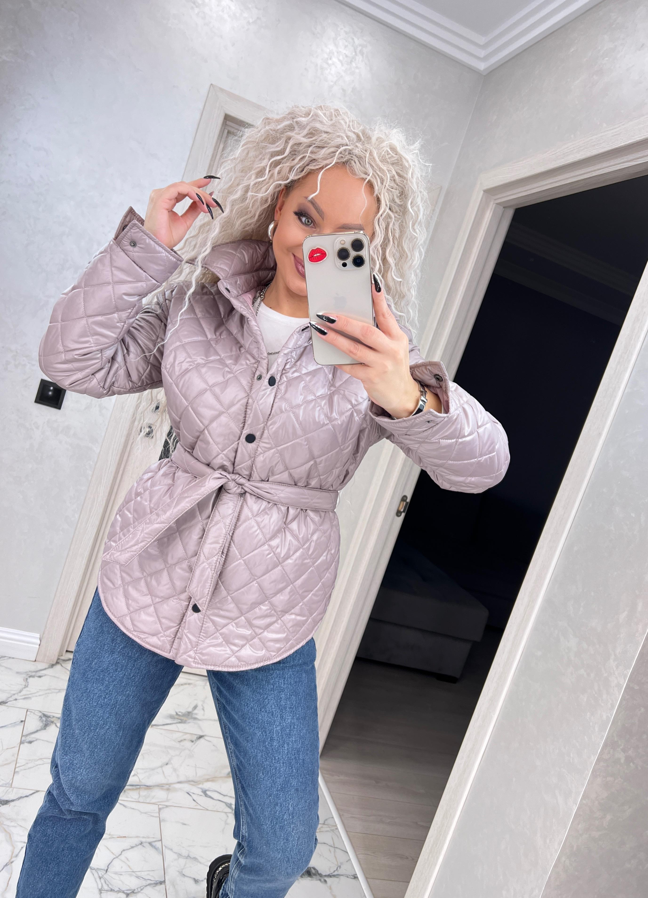 Куртка женская стеганная Spring 56 пудра (541/а) Куртка женская стеганная Spring 56 пудра (541/а)