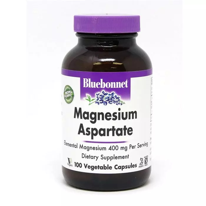 Аспартат магнію Bluebonnet Nutrition Magnesium Aspartate 400 мг 100 вегетаріанських капсул (BLB0730)