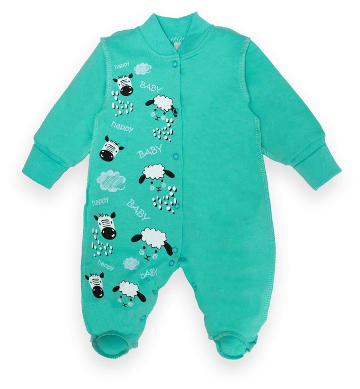 Комбинезон детский хлопковый для мальчика Gabbi КВ-22-2-19 62 см Мятный (13301)