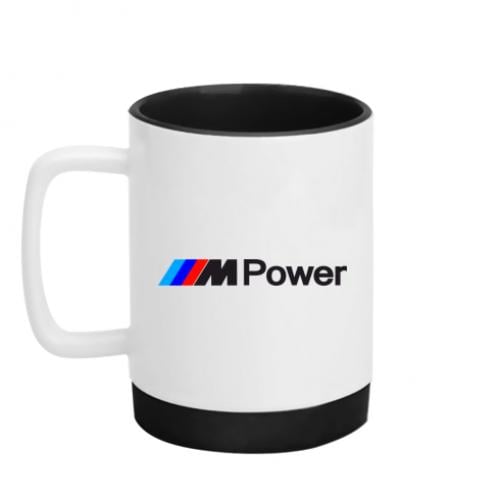 Кружка с силиконовым дном BMW M Power 320 Черно-белый (8980486-17-12154)