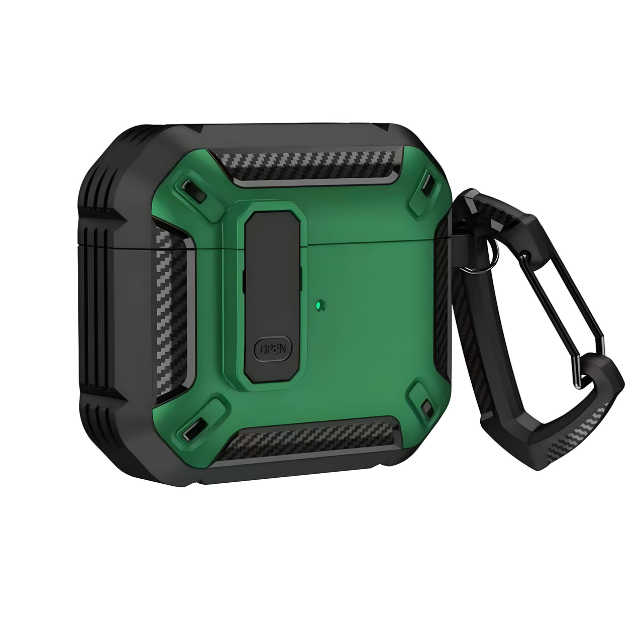 Чехол противоударный для AirPods Pro 2 с карабином и защелкой Open Green (2081242598)