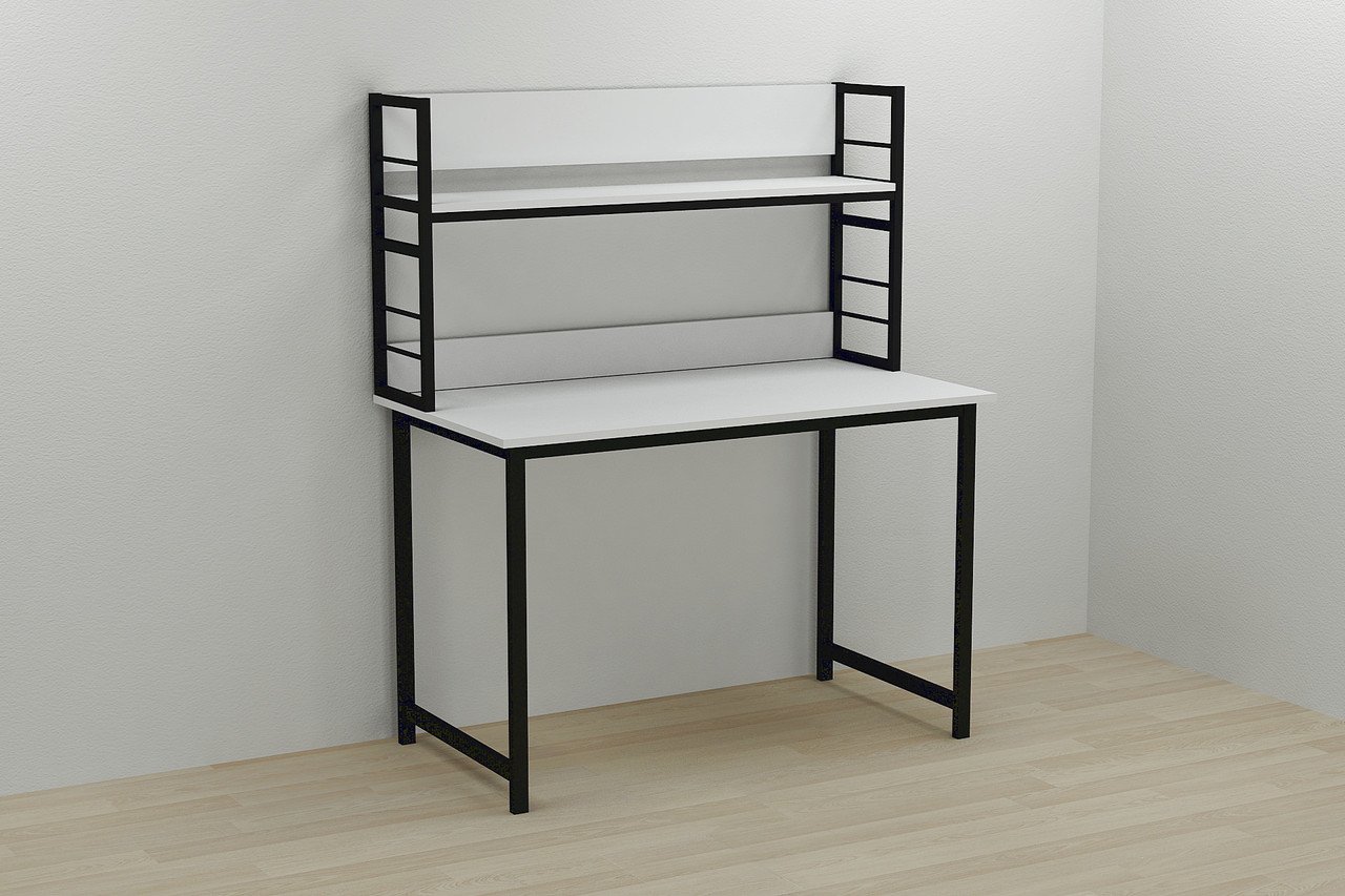 Надстройка для стола Ferrum-decor Линкольн ДСП 60x140x28 см Черный/Белый (LIN0043)