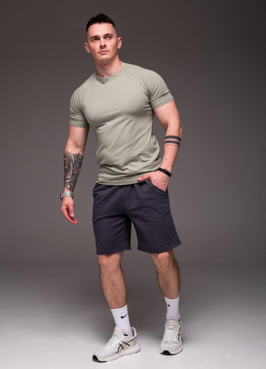 Прогулочный костюм мужской летний футболка/шорты XL Хаки/Серый (2382/4/4) - фото 4 Прогулочный костюм мужской летний футболка/шорты XL Хаки/Серый (2382/4/4) - фото 4