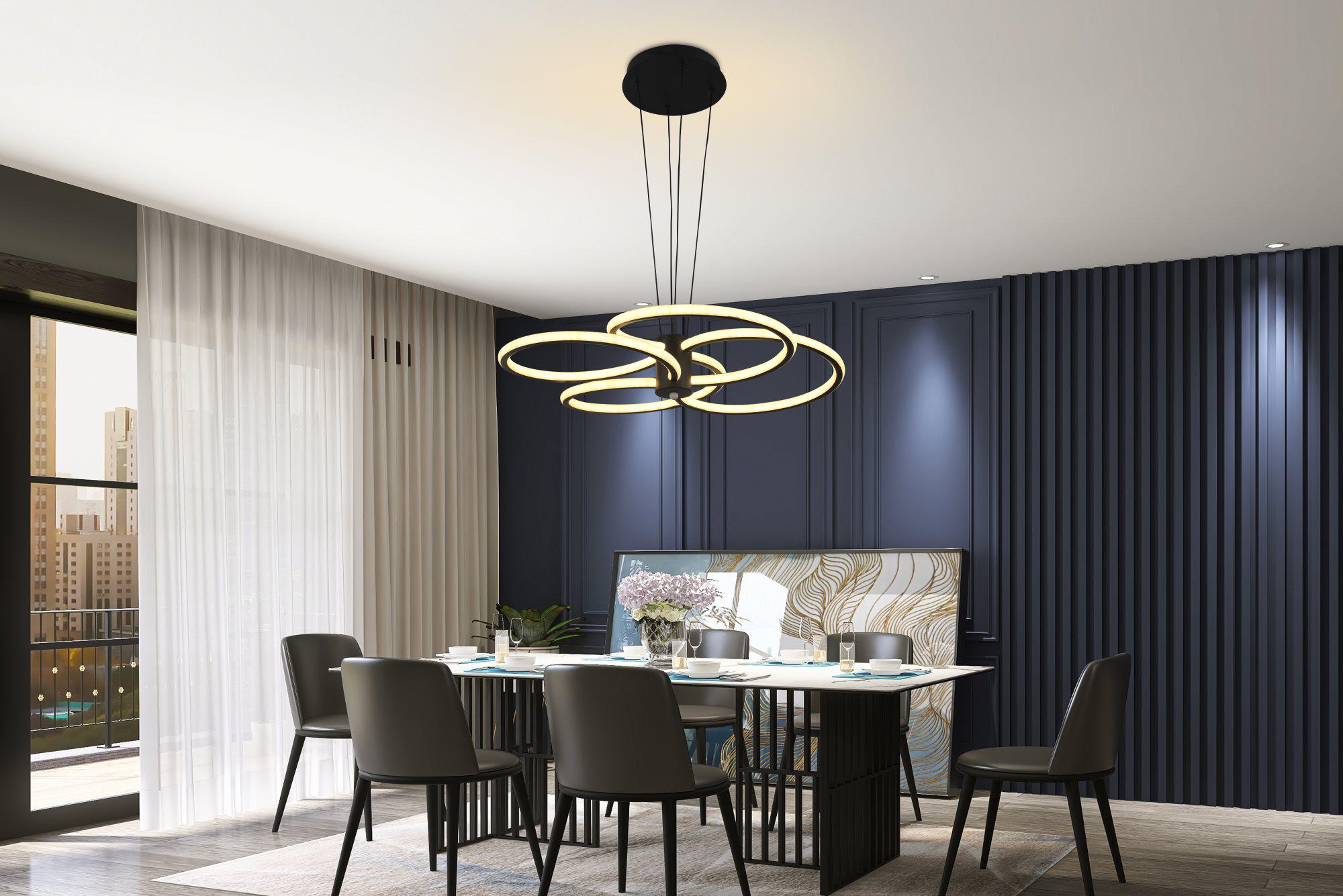 Люстра подвесная светодиодная Sirius LCD3076 BK Черный