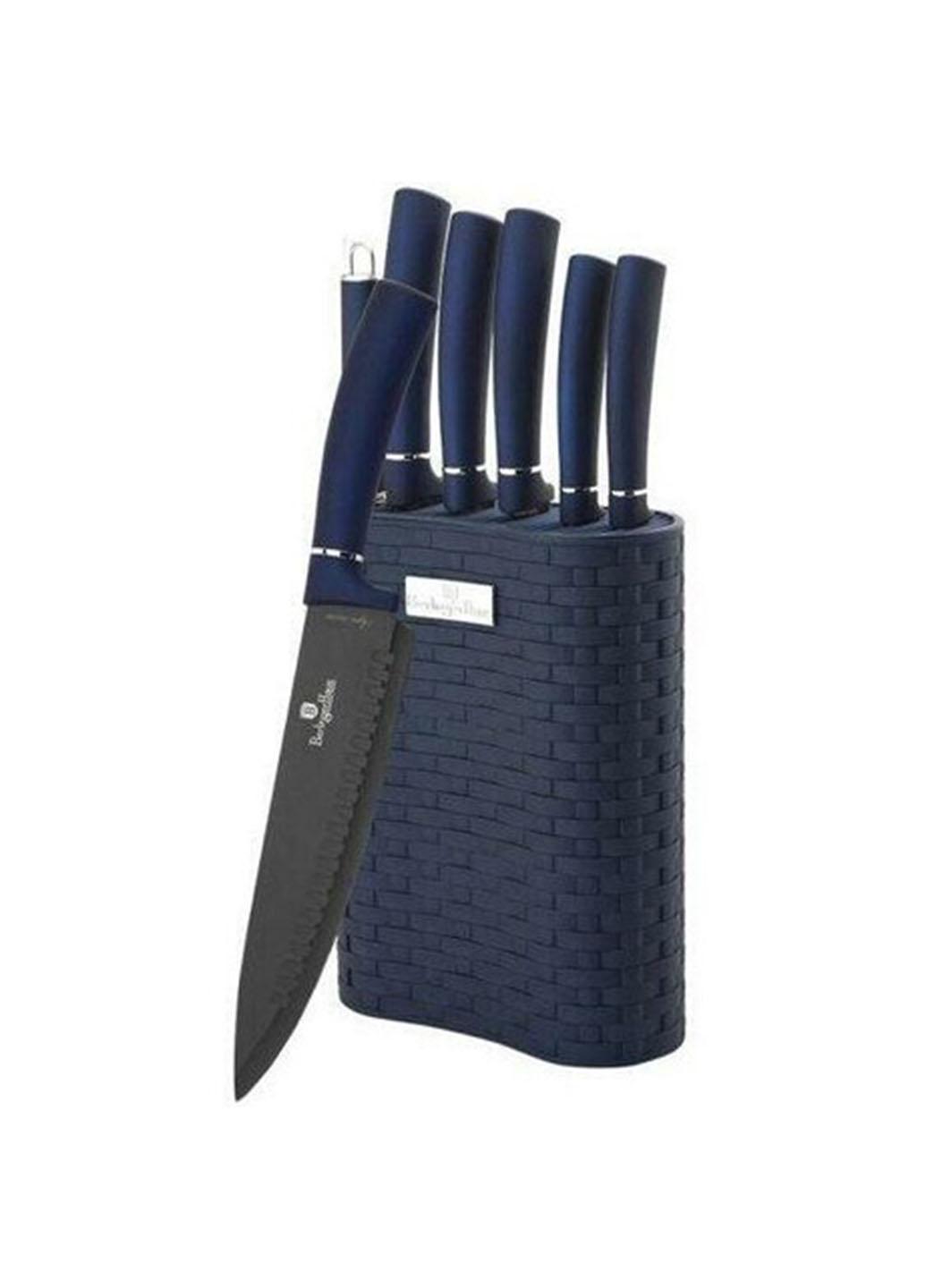 Набор кухонных ножей из нержавеющей стали Edenberg с подставкой 7 пр. Синий (11028А)