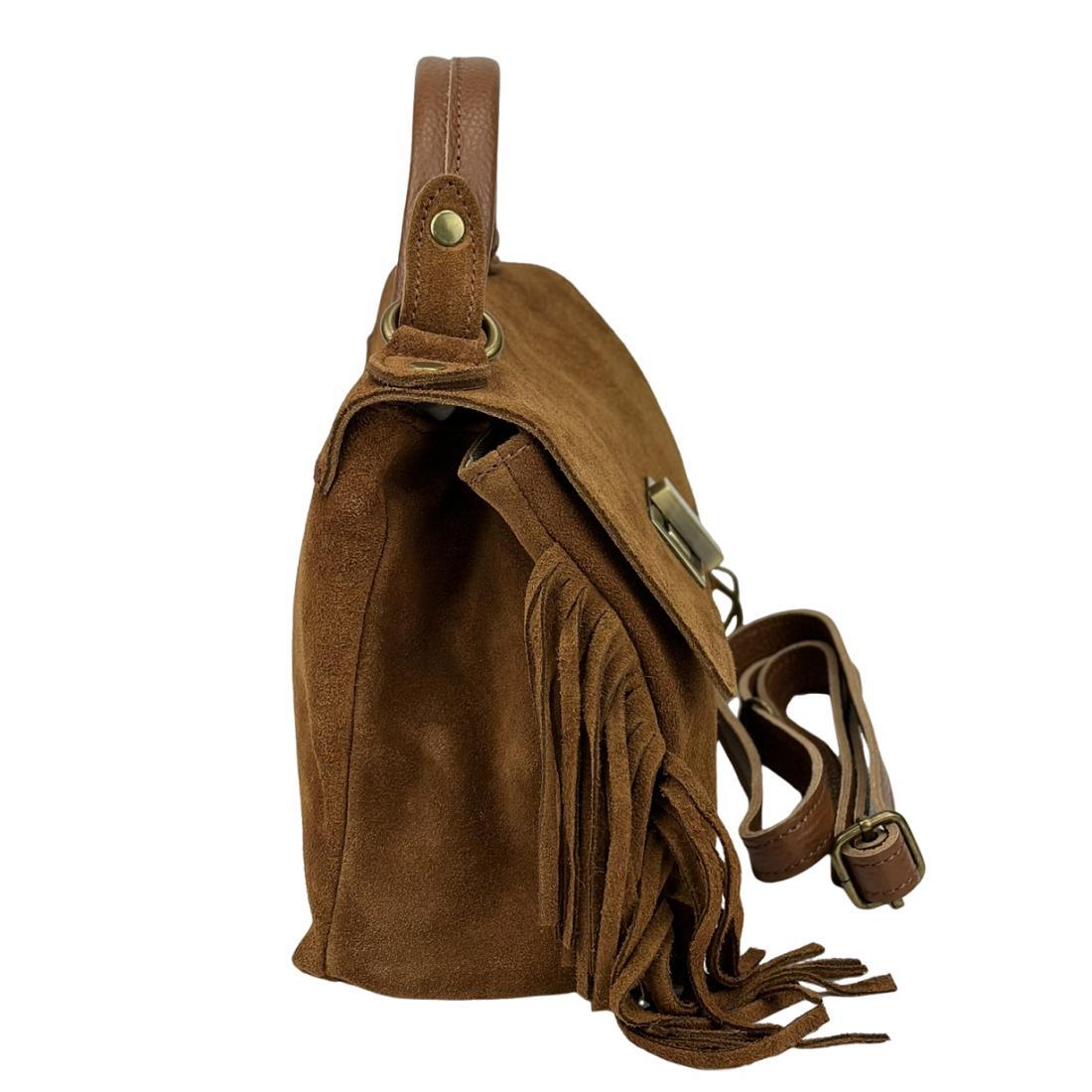 Жіноча сумка крос-боді Royal Bag F-IT-7858C замшеве з бахромою Коричневий (8157) - фото 5 Жіноча сумка крос-боді Royal Bag F-IT-7858C замшеве з бахромою Коричневий (8157) - фото 5