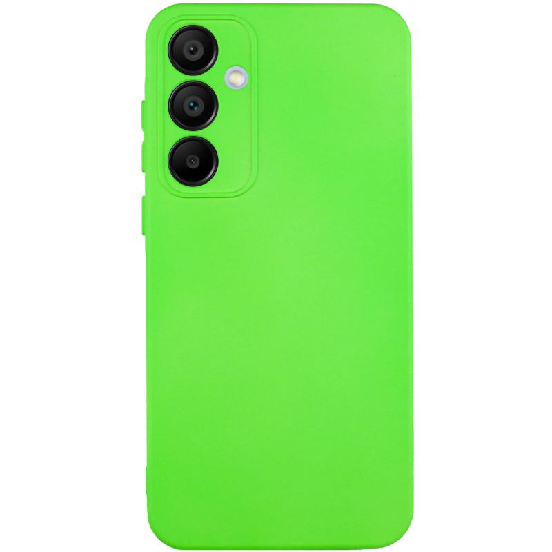 Противоударный чехол TPU GETMAN Liquid Silk Full Camera для Samsung Galaxy S24 FE Салатовый / Neon Green