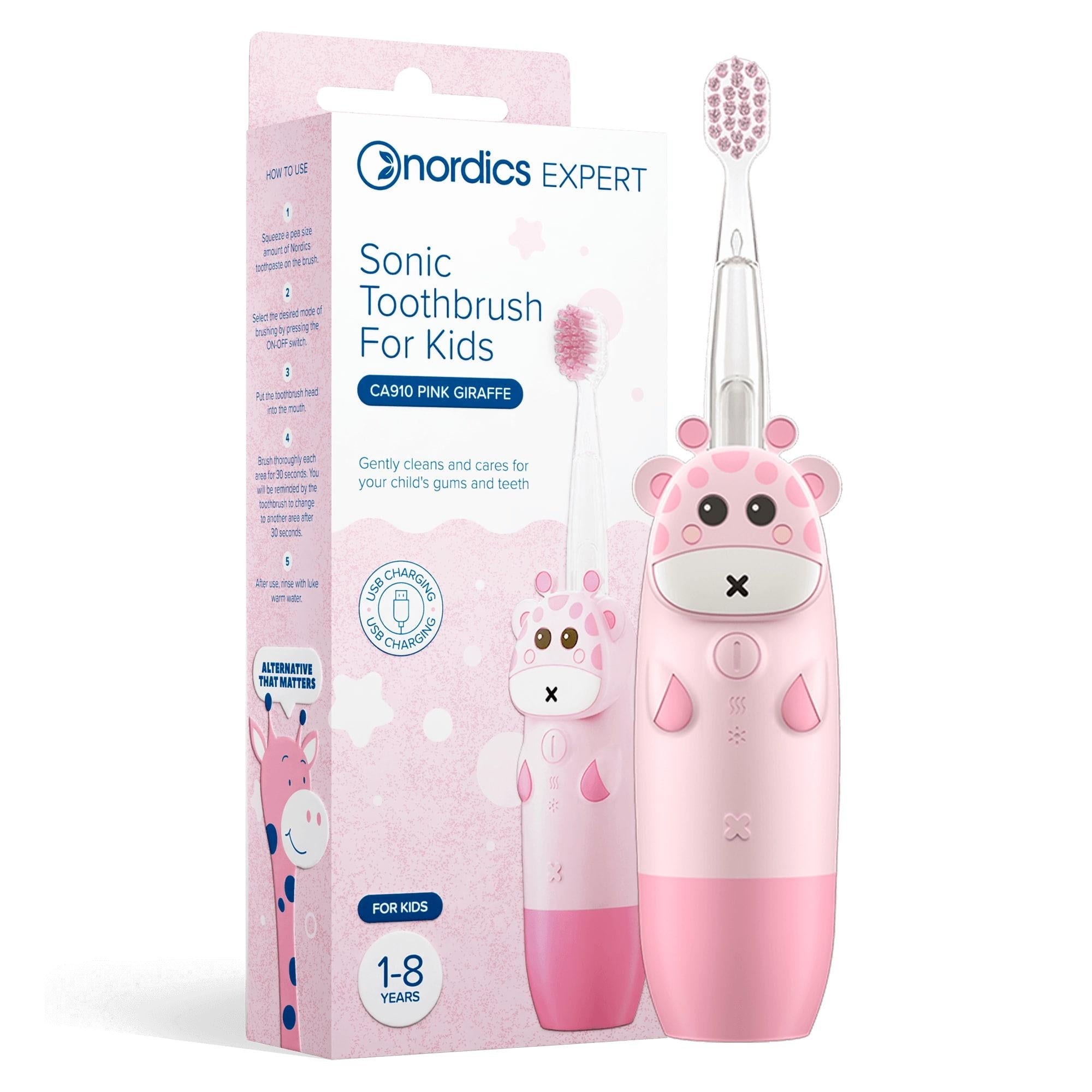 Зубная щетка детская звуковая Nordics CA910 Giraffe15 Розовый (107200)