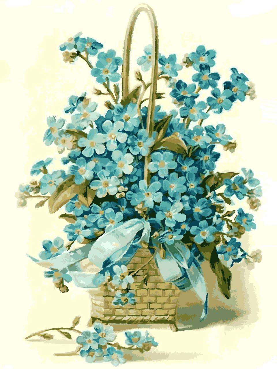 Картина по номерам Идейка Корзинка цветов 30x40 см (skl-КНО2052)