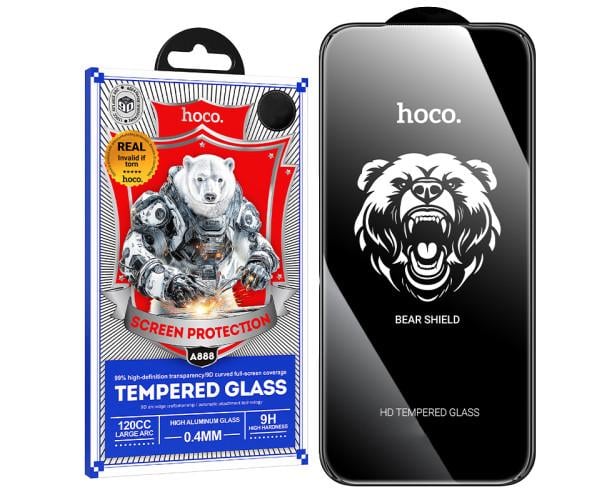 Защитное стекло закаленное Hoco Bear Shield Full Screen для iPhone 17/16 Pro