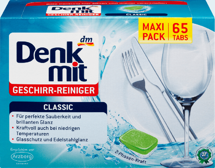 Таблетки для посудомоечных машин Denk Mit Classic 65 шт. - фото 1