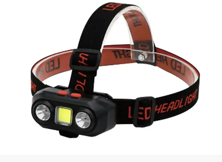 Ліхтар налобний BL-303 з акумулятором та кріпленням-ремінцем COB/SOS режим (ML-04958)