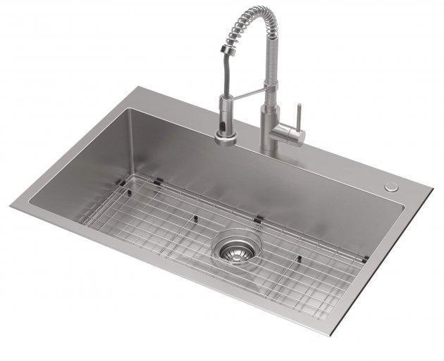Комплект из кухонной мойки и смесителя KRAUS Stark KCA-1102 Сатин (95169)