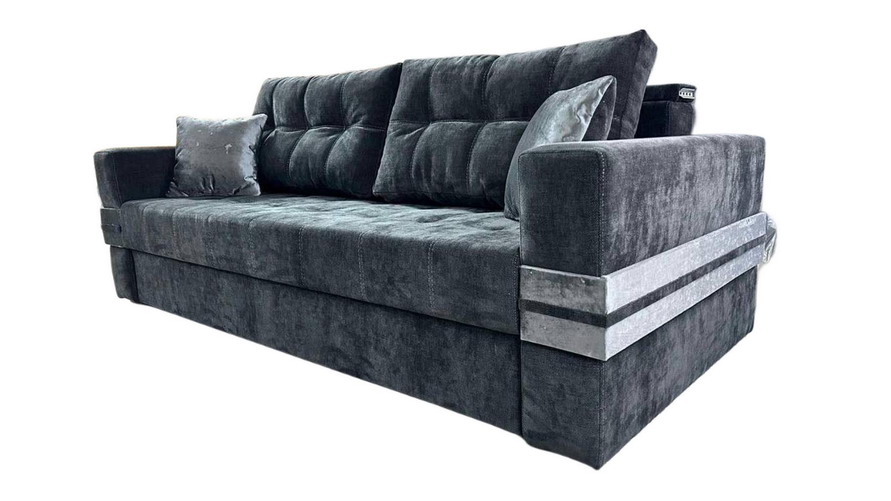 Диван Grand Мажор Cristal 99 еврокнига пружинный блок 235х78х102 см Темно-серый (464612-111499) - фото 2 Диван Grand Мажор Cristal 99 еврокнига пружинный блок 235х78х102 см Темно-серый (464612-111499) - фото 2