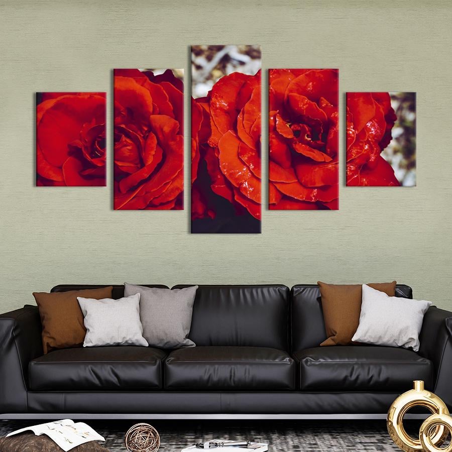 Картина на полотні Два бутони червоних троянд 112x54 см (910-52)