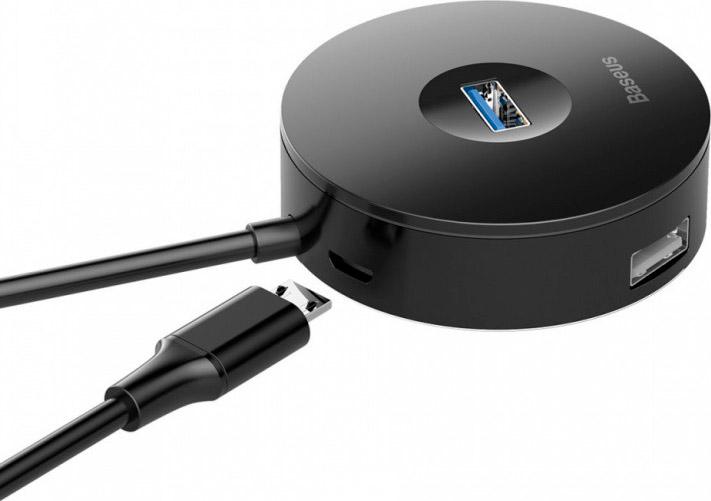 Хаб Baseus Round Box 4-Port USB-A 0,1 м Black (CAHUB-F01) - фото 7