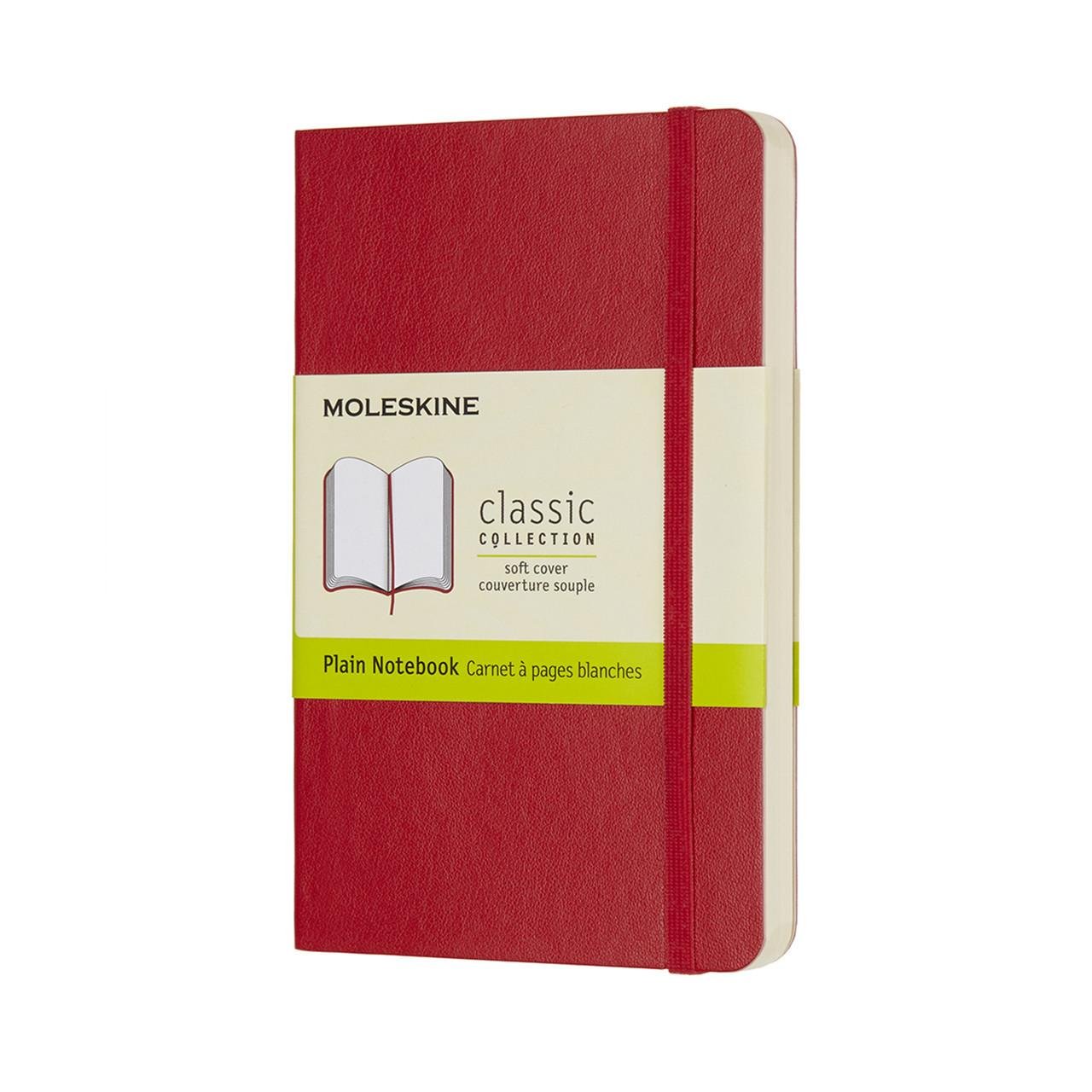 Блокнот Moleskine Classic карманный 192 страницы нелинованный мягкий 9х14 см Красный