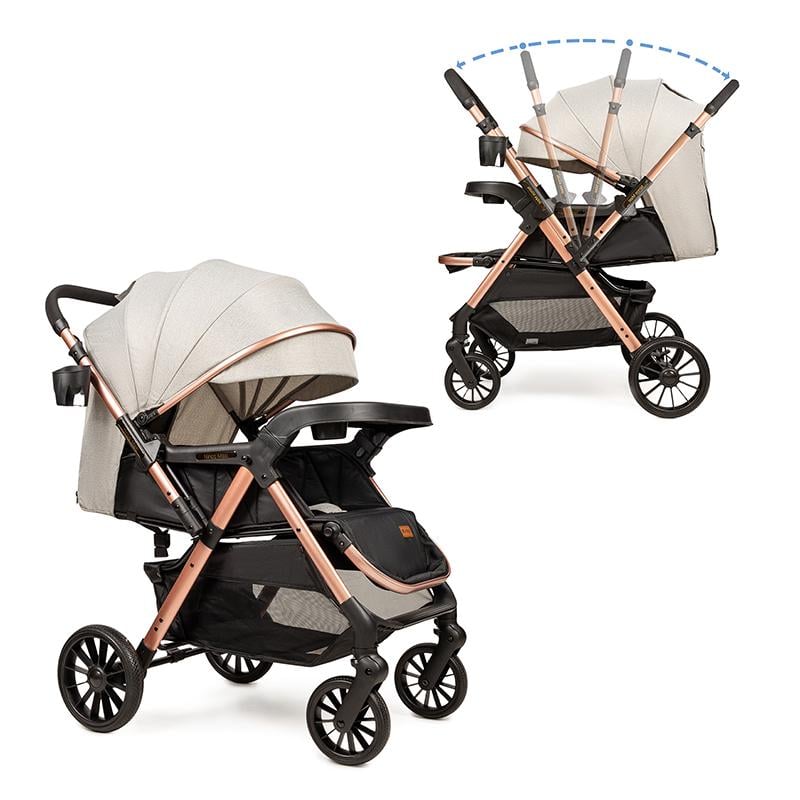 Коляска прогулянкова Ninos Maxi 2 з перекидною ручкою Light Grey/Gold (NM2025LG) - фото 6