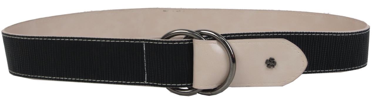 Ремінь жіночий з екошкіри пряжка два кільця Doca 54579 Чорний