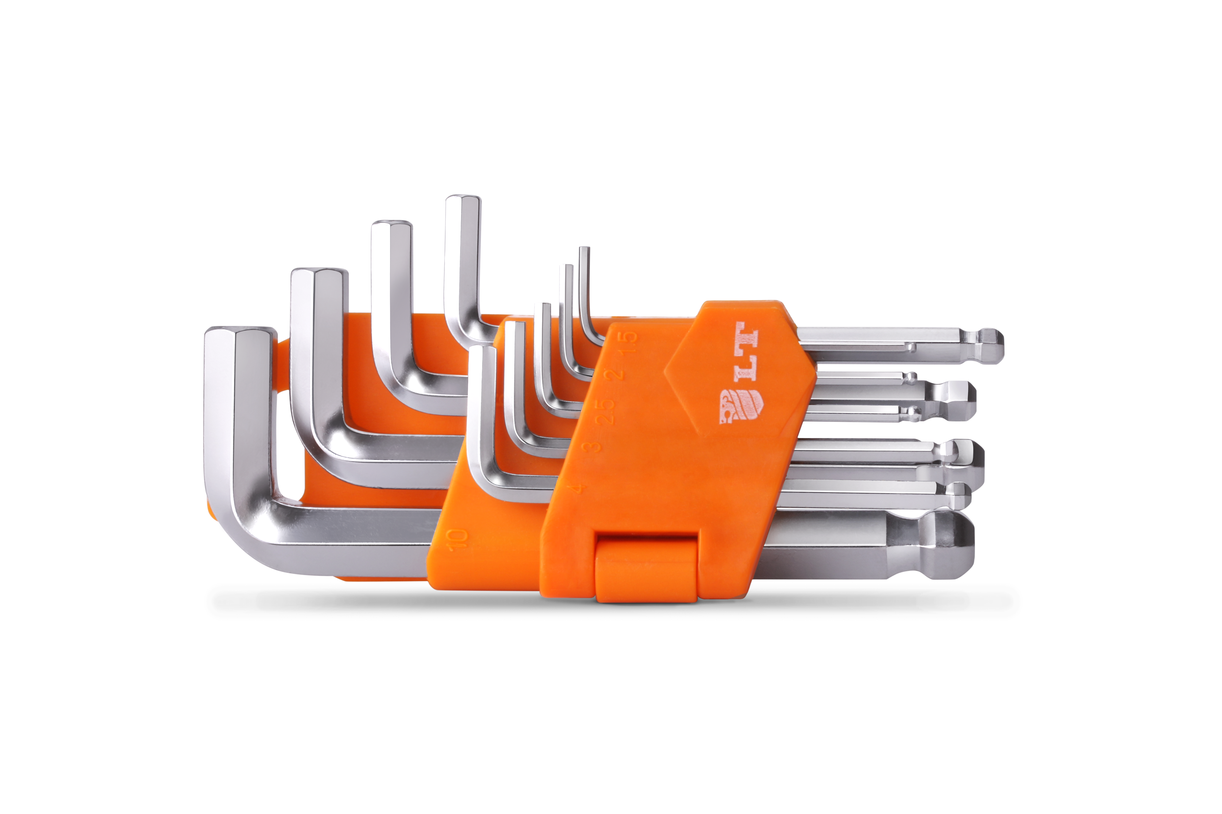 Набор удлиненных Г-образных шестигранных ключей LT с полусферической головкой 9 шт. СRV 1,5-10,0 мм (L-AK-HB-001U)