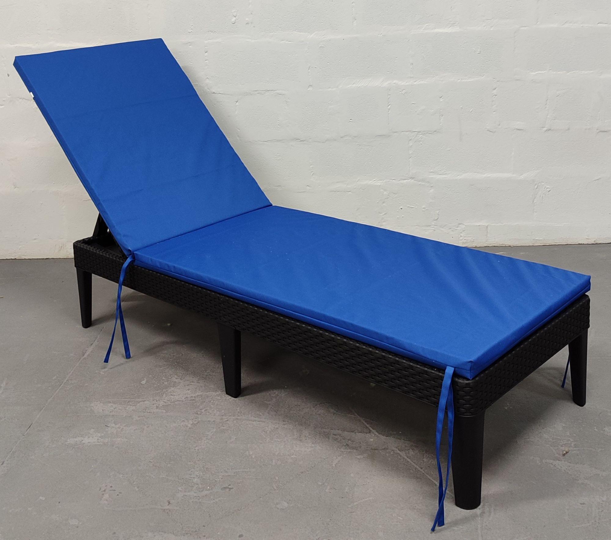 Матрас для шезлонга eGarden RIO 195x58x4 см Синий єлектрик (5743) - фото 2 Матрас для шезлонга eGarden RIO 195x58x4 см Синий єлектрик (5743) - фото 2