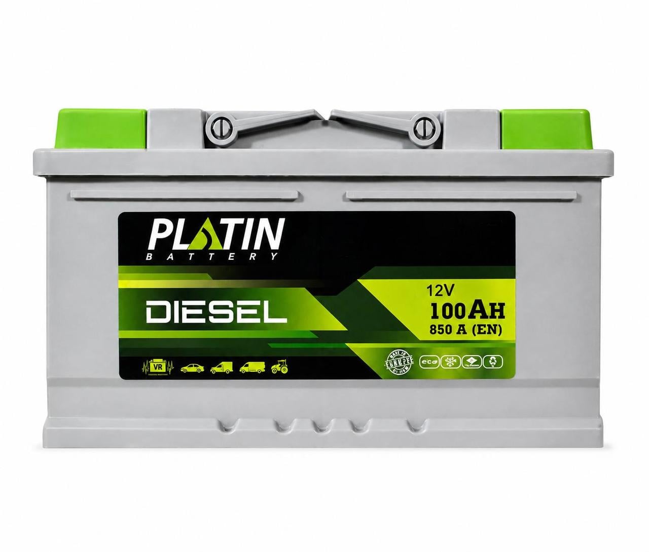 Акумулятор автомобільний Platin Diesel 100 Ah 850A R+ 12V коротка (3151137029) Акумулятор автомобільний Platin Diesel 100 Ah 850A R+ 12V коротка (3151137029)