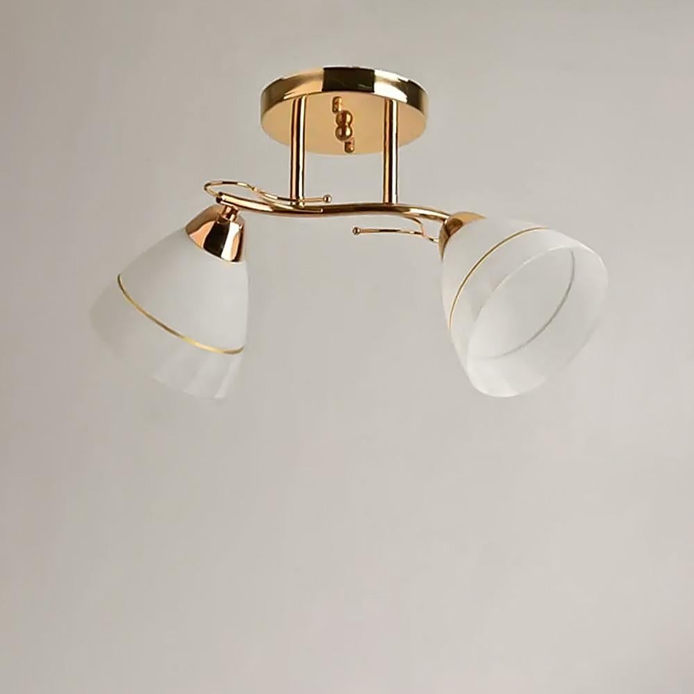 Люстра потолочная Light House SH-19186/2 FG 440х180х240 мм E27х2 Золотистый/Белый (78266)