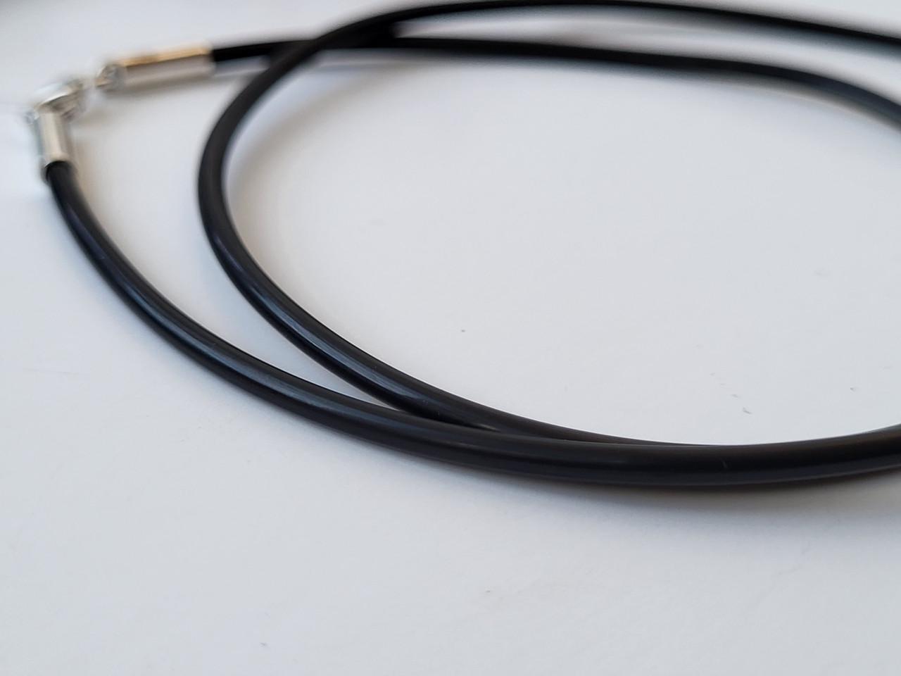 Шнурок на шию застібка срібло 925 проби силікон 1,5 мм 0,70 г 40 см Чорний (1443) - фото 5