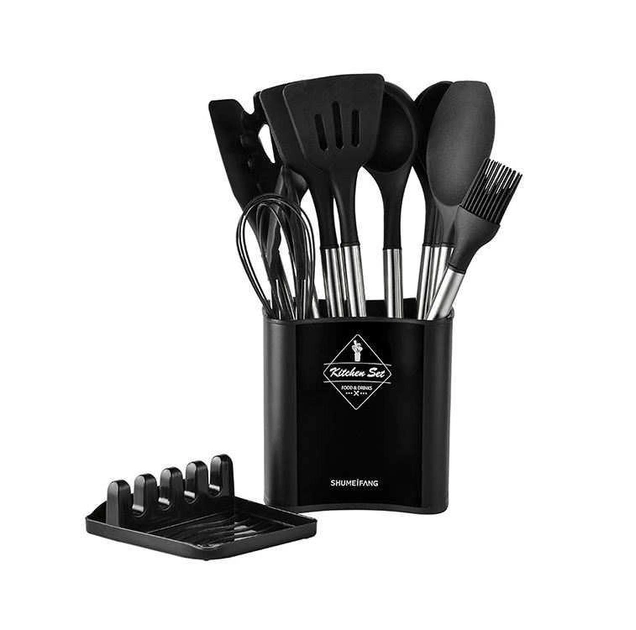 Набор кухонных принадлежностей Kitchen Set 12 пр. Черный (DR017764)
