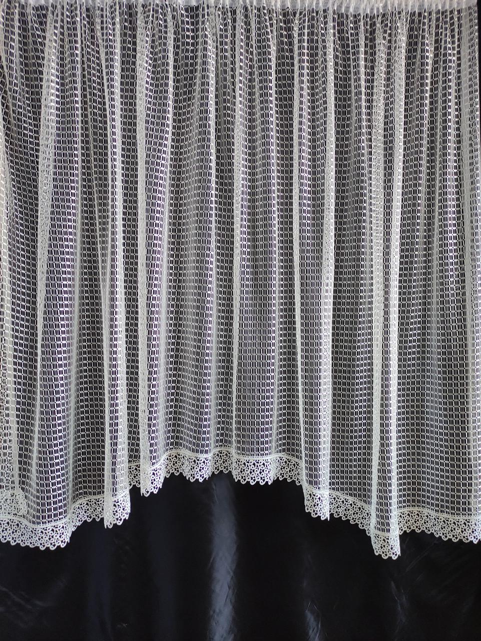Занавеска на окно Тюль аркой сетка и кружево Вензеля 290х160 см Белый (да-88)