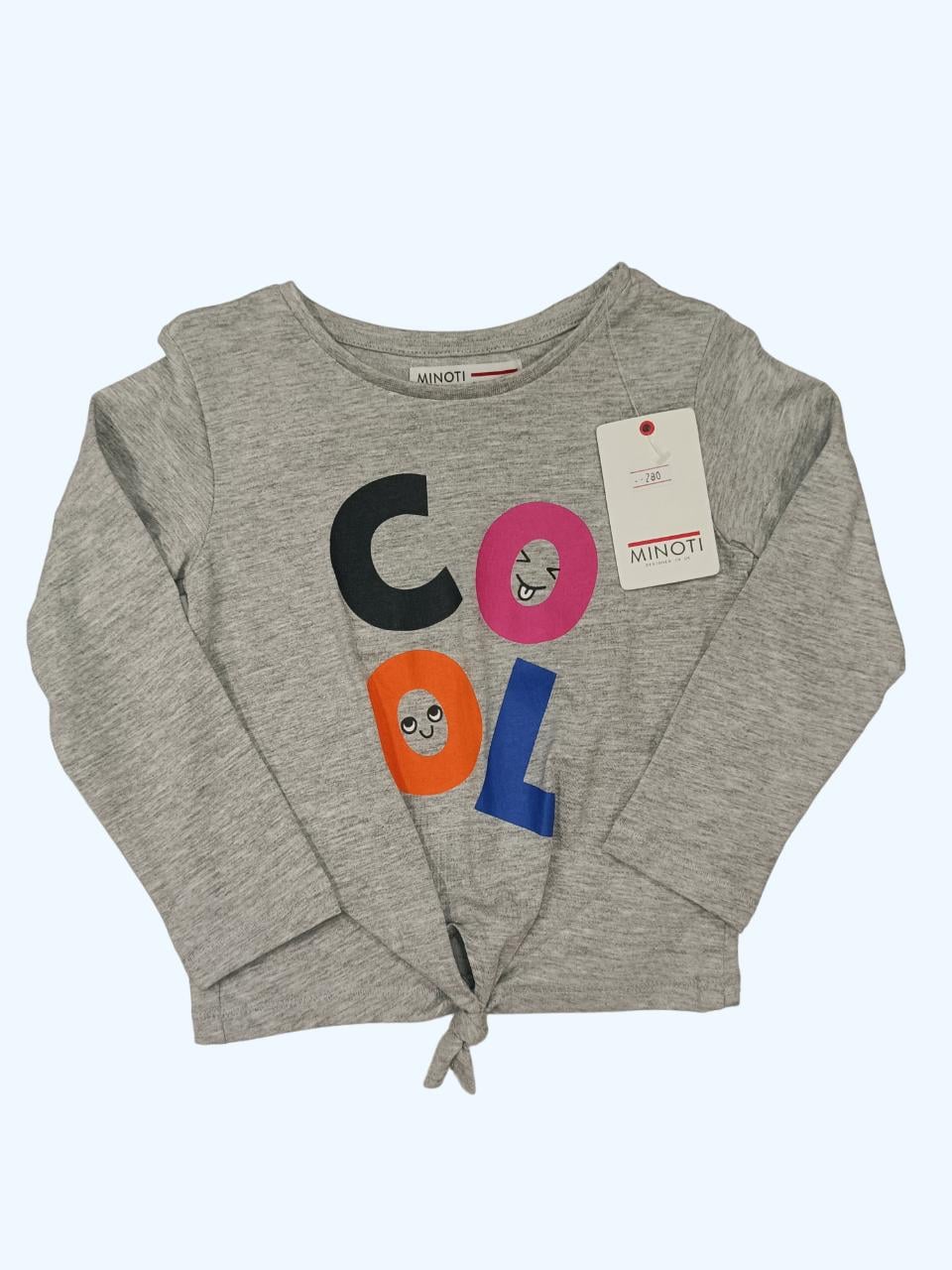 Лонгслів дитячий для дівчинки Minoti 98 см Сірий (0271A)