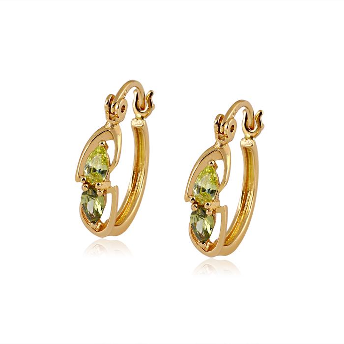 Серьги с цирконами X22668 Italina Оливковый