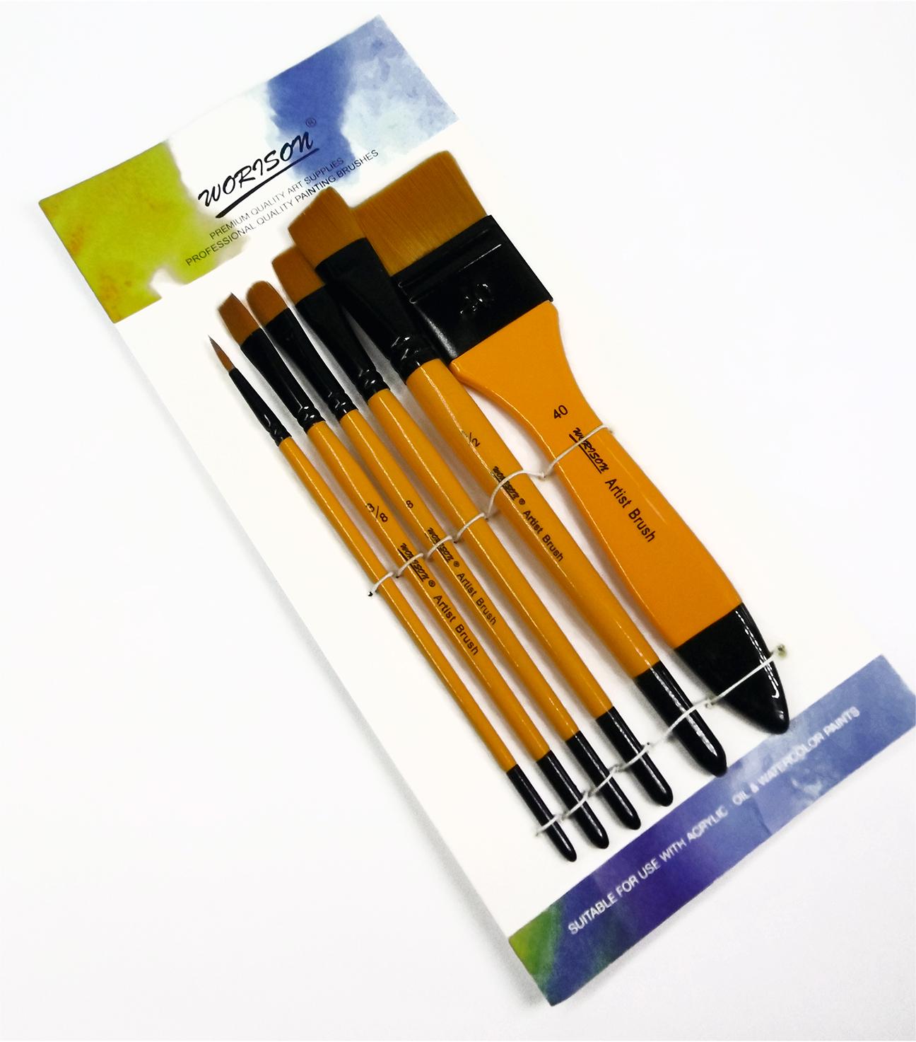 Набір пензлів для малювання Worison з нейлону 6 шт. (WN-B93874) - фото 4 Набір пензлів для малювання Worison з нейлону 6 шт. (WN-B93874) - фото 4