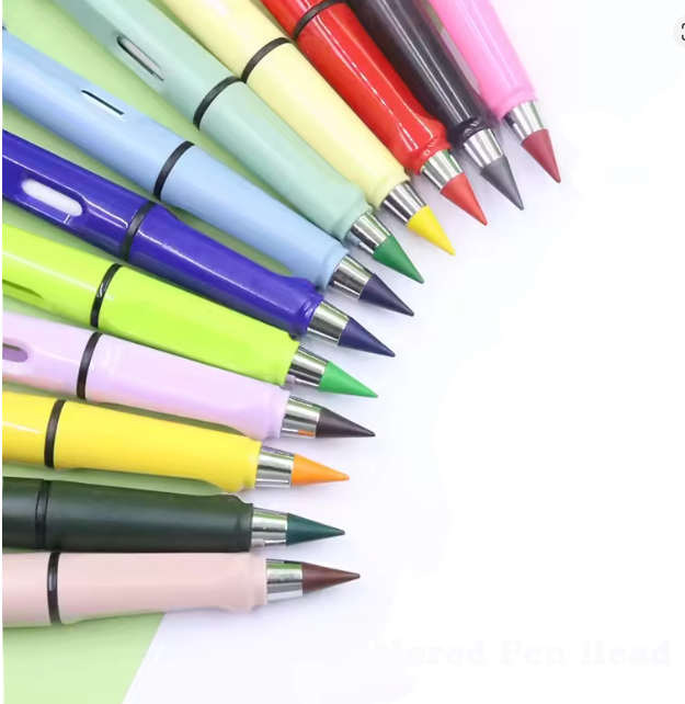 Набор 12 цветных вечных карандашей HB с резинкой 0,5 мм и 2 набора сменных стрежней (0557) - фото 3 Набор 12 цветных вечных карандашей HB с резинкой 0,5 мм и 2 набора сменных стрежней (0557) - фото 3