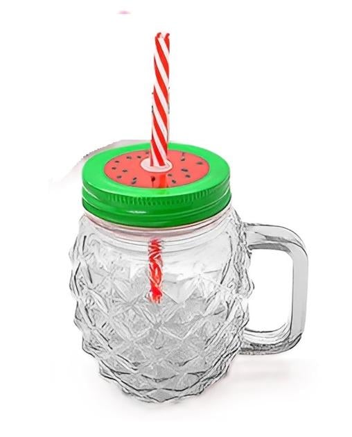 Чашка-банка с закручивающейся крышкой и трубочкой 500 мл (TD00181)