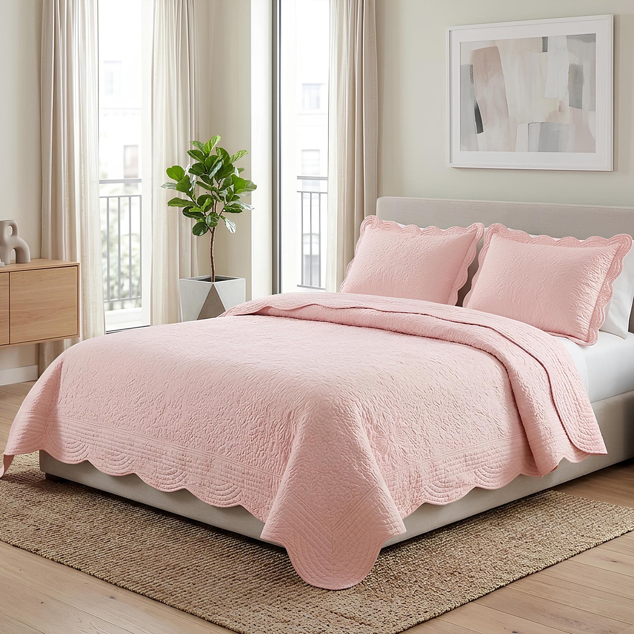 Покрывало шелковое Zastelli Venice Peach 240x260см +2нав. 50x70см