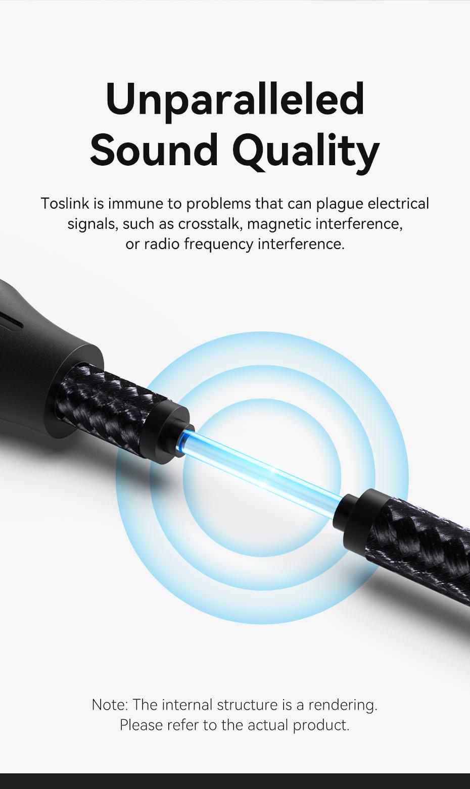 АудіоКабель Vention оптичний Toslink на Mini Toslink позолочені роз'єми Dolby DTS 0,5 м Чорний (BKCBD) - фото 6 АудіоКабель Vention оптичний Toslink на Mini Toslink позолочені роз'єми Dolby DTS 0,5 м Чорний (BKCBD) - фото 6