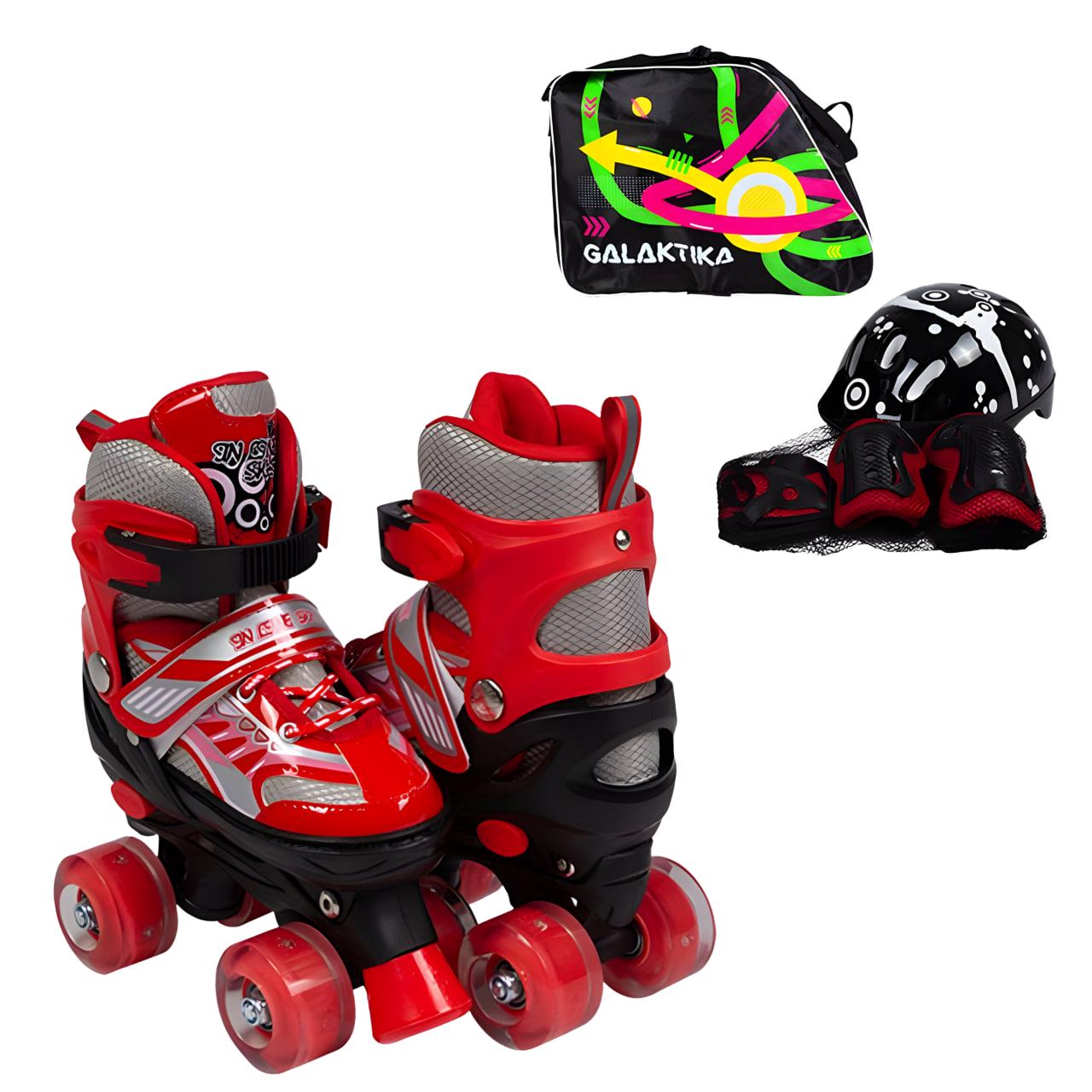 Ролики квады с подсветкой р. 34-38 Красный (RS-0039 M) - фото 2 Ролики квады с подсветкой р. 34-38 Красный (RS-0039 M) - фото 2