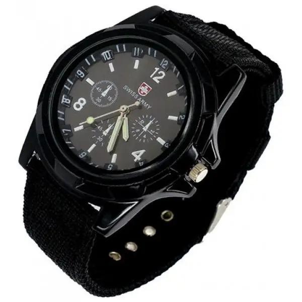 Чоловічий наручний годинник Swiss Army Watch кварцовий(1007719-Black-1)