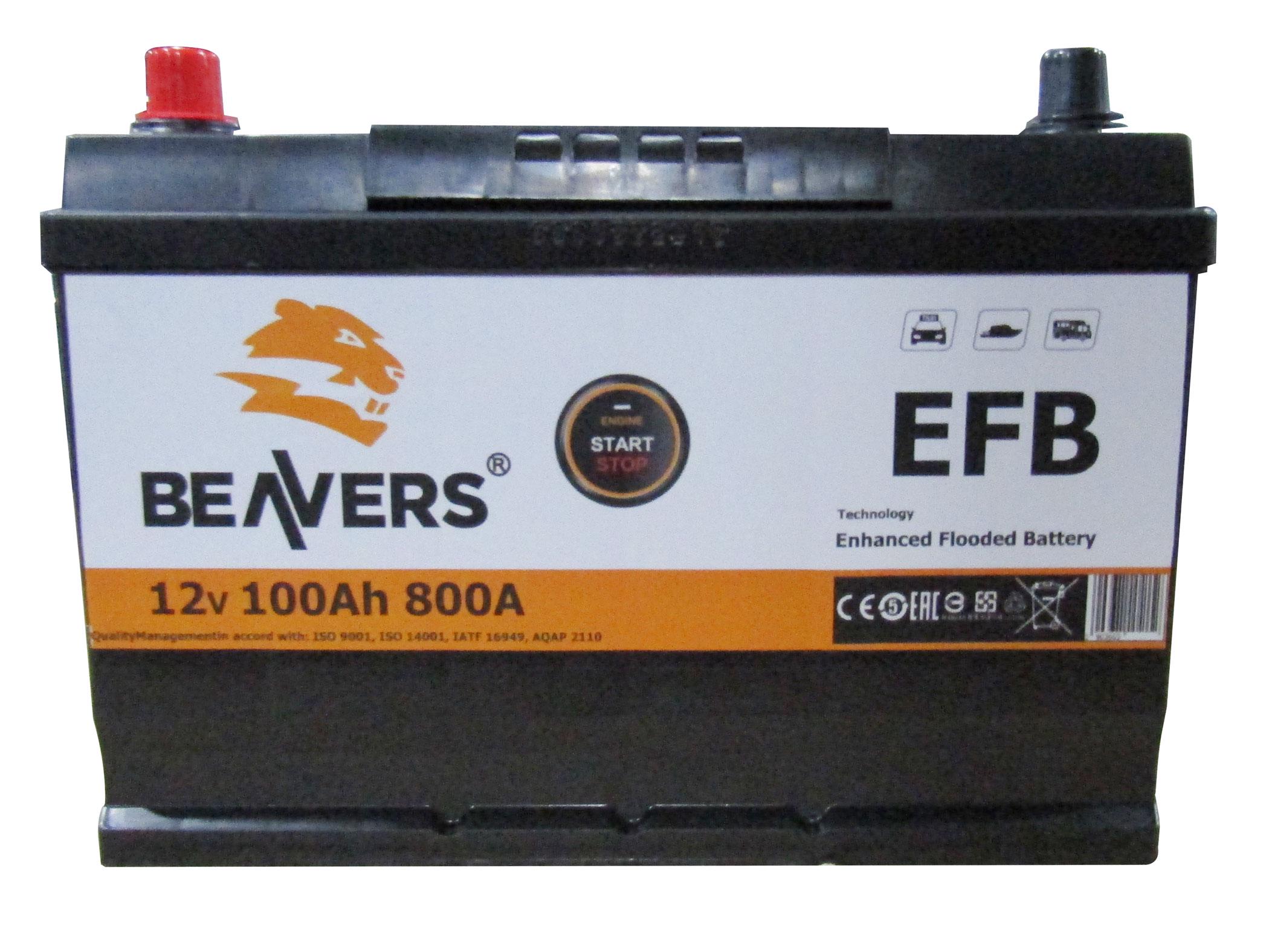 Аккумулятор BEAVERS 6СТ-100 L+ ASIA EFB 800А - фото 4