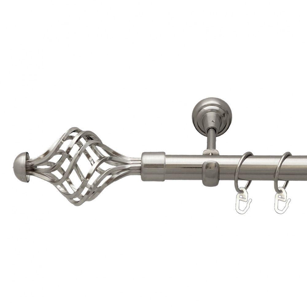 Карниз для штор Orvit Арезо однорядный гладкий 25 мм 240 см Нержавеющая сталь (7074821)