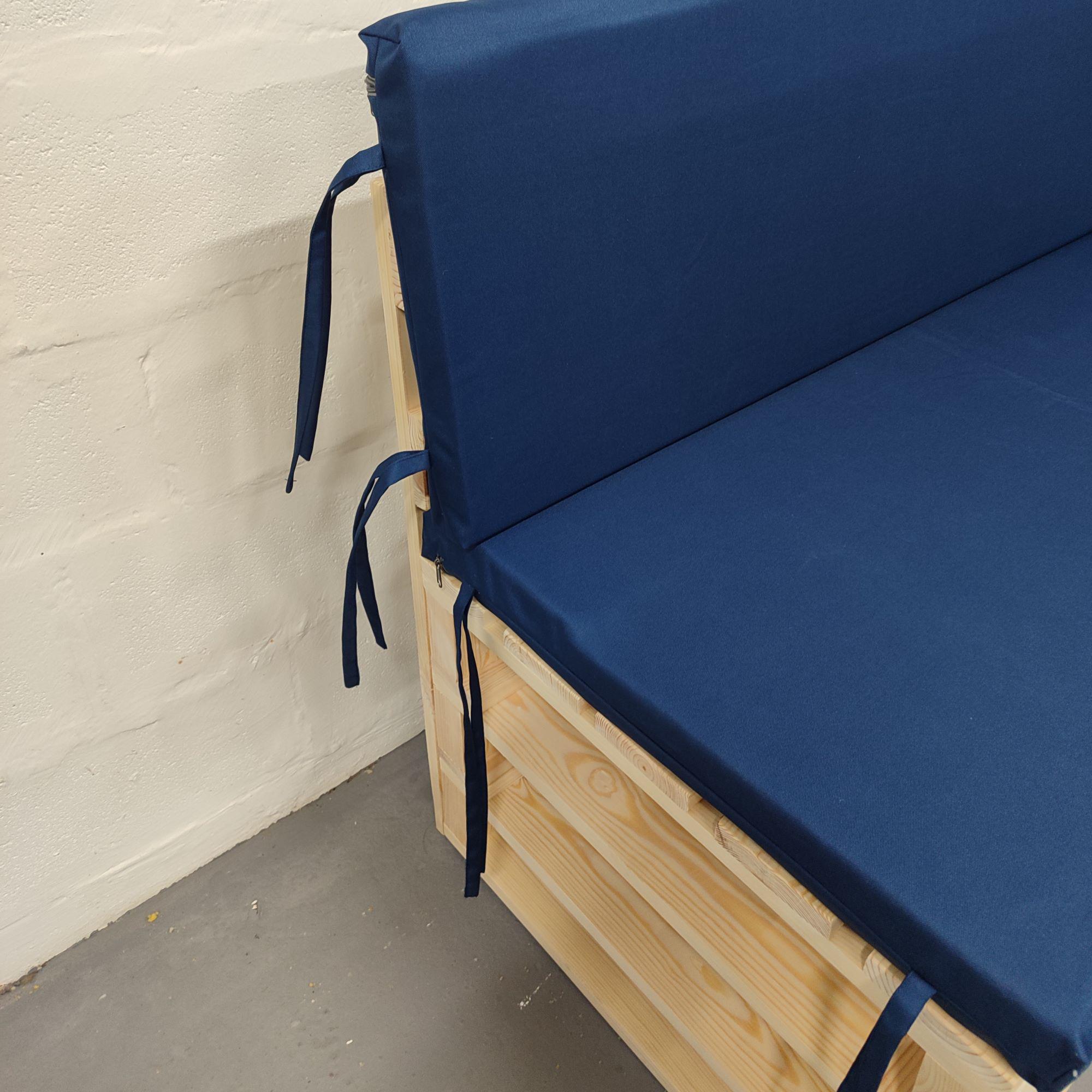 Комплект водоотталкивающих подушек для паллет-дивана eGarden оксфорд 120x60x5/120x40x5 см Синий темный (5603) - фото 3 Комплект водоотталкивающих подушек для паллет-дивана eGarden оксфорд 120x60x5/120x40x5 см Синий темный (5603) - фото 3