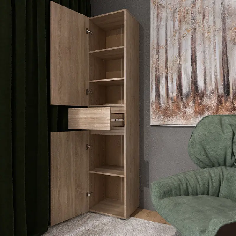 Пенал с выдвижным ящиком Еверест Лайт ПЛ-1 Дуб сонома (26789219) - фото 7 Пенал с выдвижным ящиком Еверест Лайт ПЛ-1 Дуб сонома (26789219) - фото 7