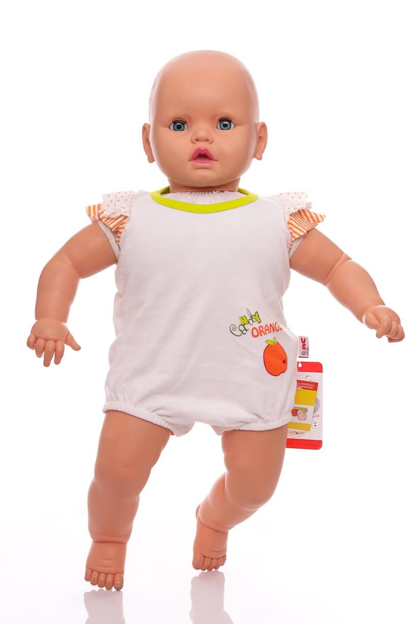 Боди-платье с коротким рукавом для девочик Апельсин интерлок MiniPapi 62 см (31439)