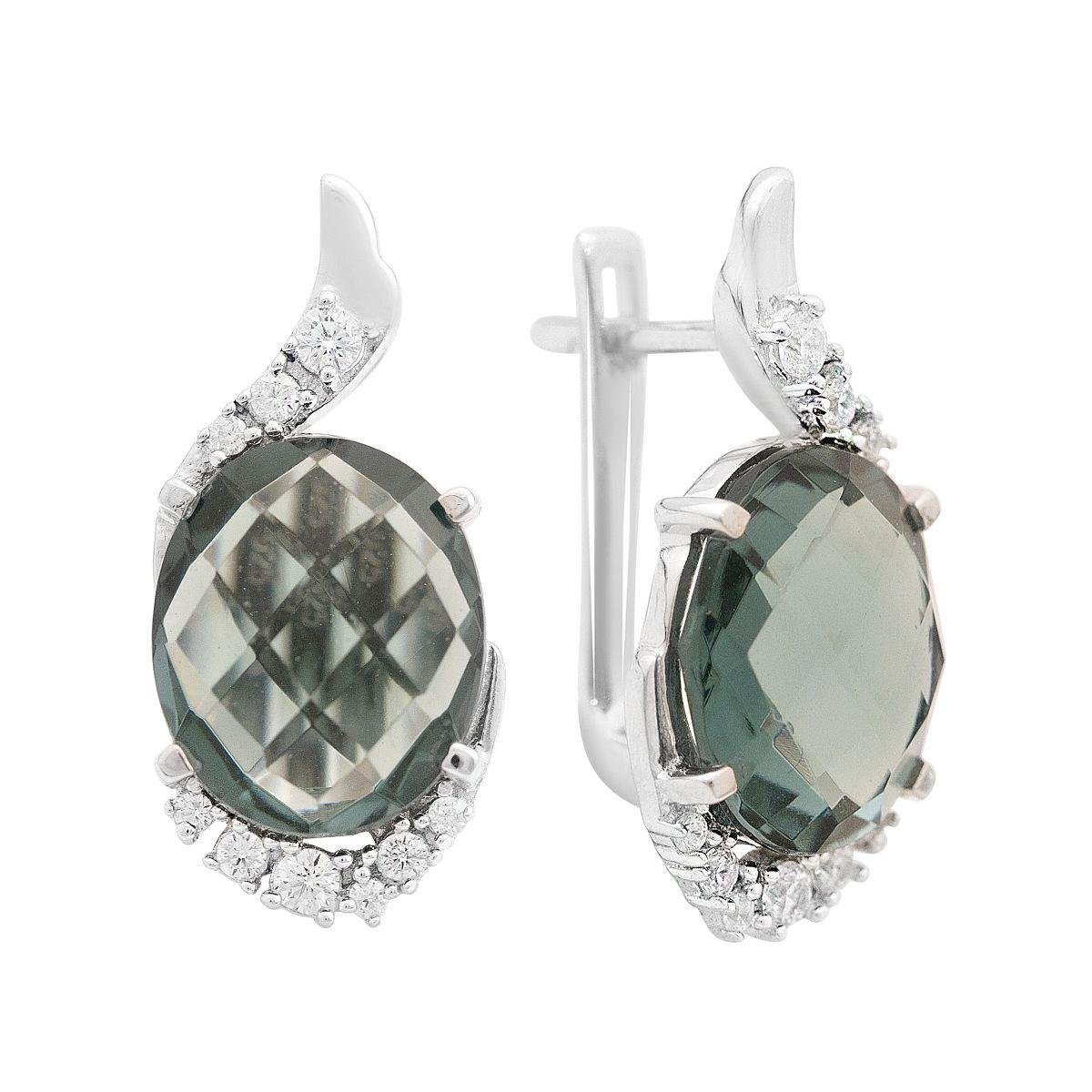 Серебряные серьги с топазом Лондон Блю 8,318 ct (2151807)