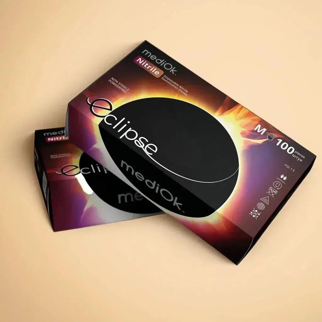Перчатки нитриловые MediOk Eclipse 5,2 г M 100 шт. Черный (26938806) - фото 2 Перчатки нитриловые MediOk Eclipse 5,2 г M 100 шт. Черный (26938806) - фото 2