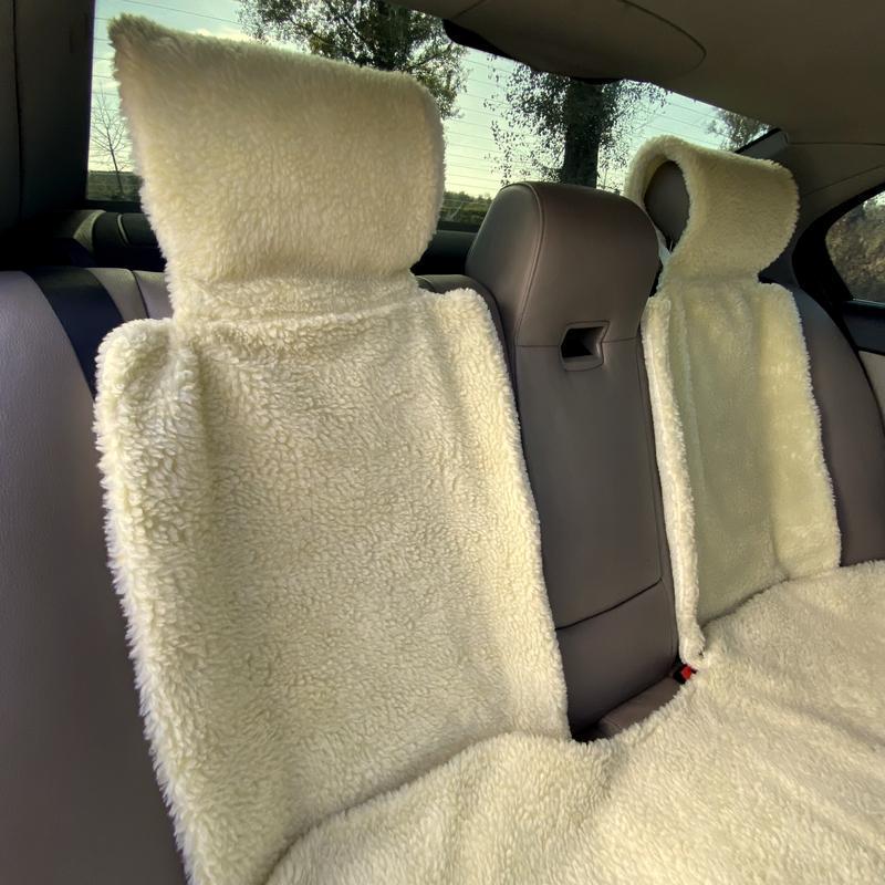 Накидка на сиденье автомобиля из овчины Sheepskin эко-шерсть задний комплект 50 см Лимонный (725) - фото 3 Накидка на сиденье автомобиля из овчины Sheepskin эко-шерсть задний комплект 50 см Лимонный (725) - фото 3