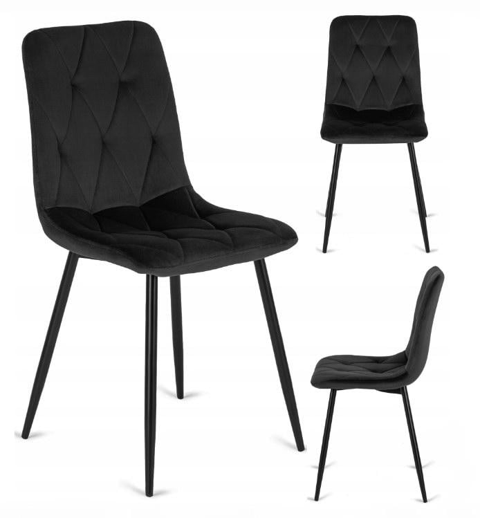 Стулья кухонные Homart велюровые 4 шт. DC-260C Черный (9821) - фото 6 Стулья кухонные Homart велюровые 4 шт. DC-260C Черный (9821) - фото 6