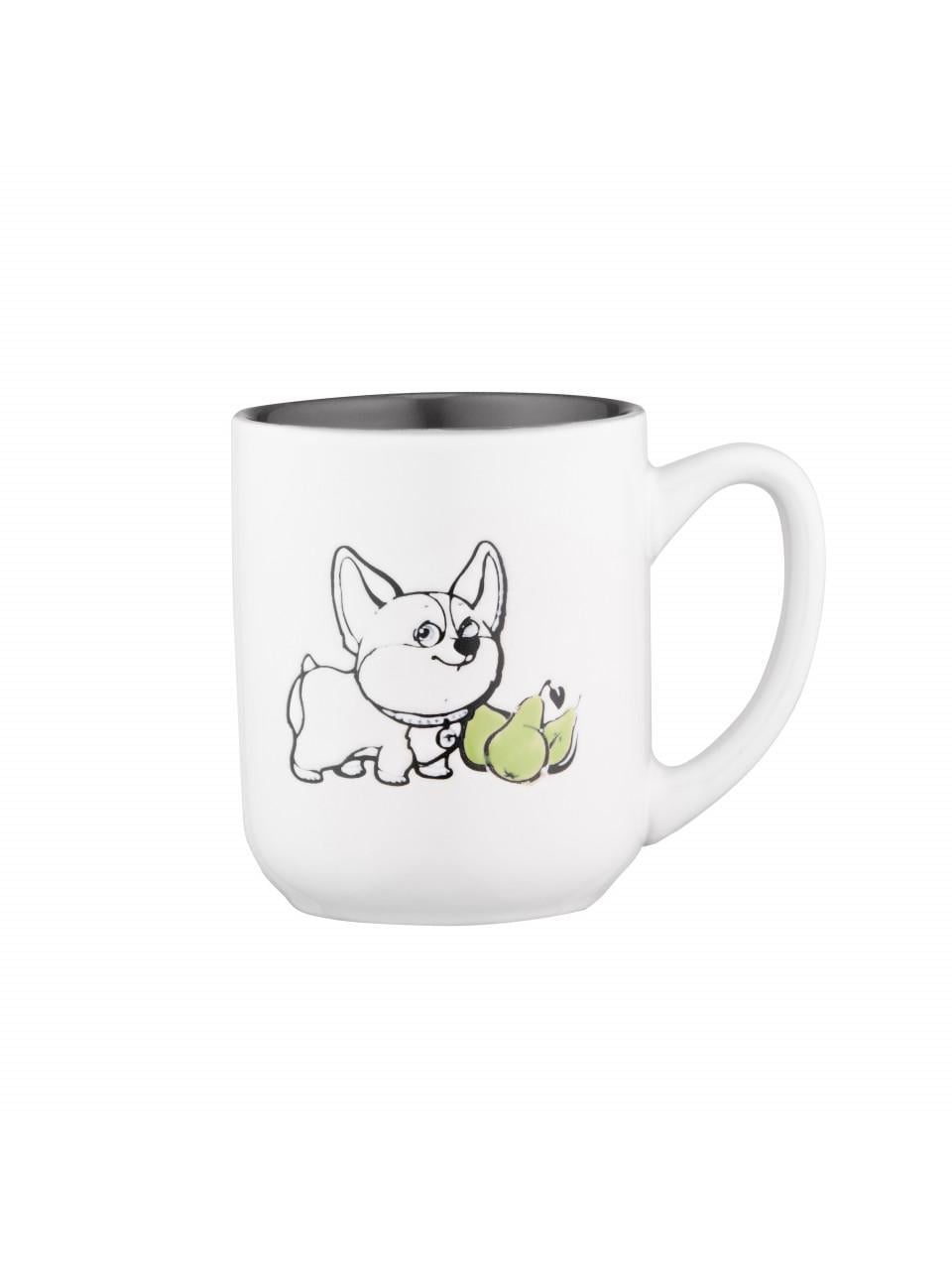 Кружка Ardesto Corgi 380 мл керамика Бело-серый (37161860)