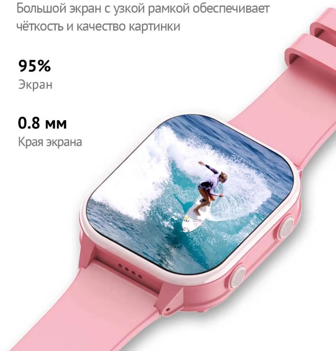 Смарт часы-телефон детские Wonlex KT19 PRO с GPS/вибрацией/4G/камерой/прослушиванием для девочки Pink (13168882) - фото 2